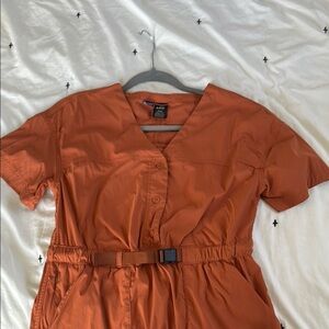 Rei Co-Op Sahara Dress UPF 50 Sun Protection Rust Mahala Womens Medium Belted
